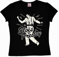 Logoshirt - Elvis- In Person Girl Shirt black